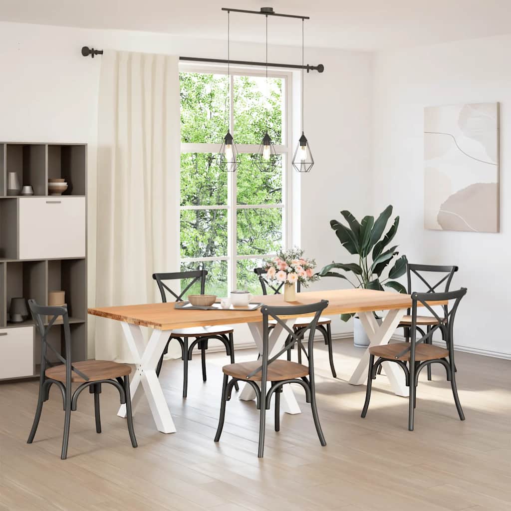 spisebordsben X-formet 3 stk. hvid 80x(72-73) cm stål