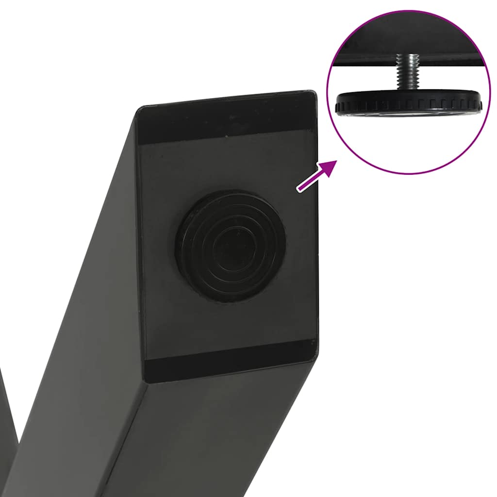 spisebordsben X-formet 3 stk. antracit 80x(72-73) cm stål