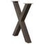 spisebordsben X-formet 3 stk. naturstål 80x(72-73) cm stål