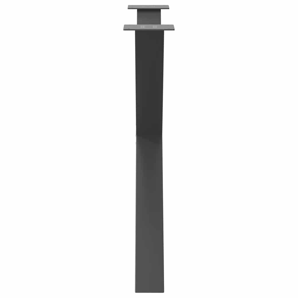 spisebordsben X-formet 3 stk. antracit 90x(72-73) cm stål