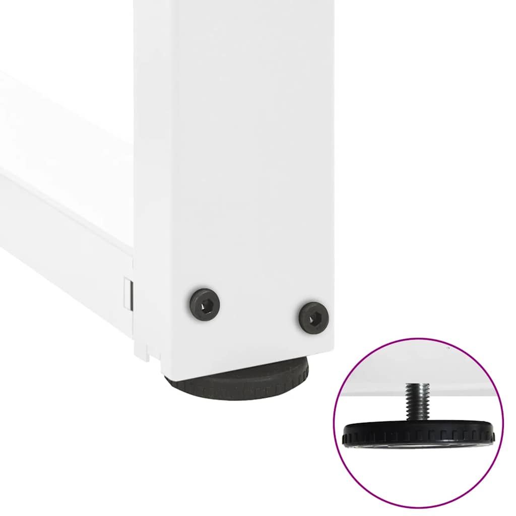 sofabordsben T-formet 2 stk. hvid 50x25x(30-31) cm stål