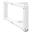 sofabordsben T-formet 2 stk. hvid 60x25x(30-31) cm stål