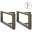 sofabordsben T-formet 2 stk. sort 70x25x(30-31) cm stål