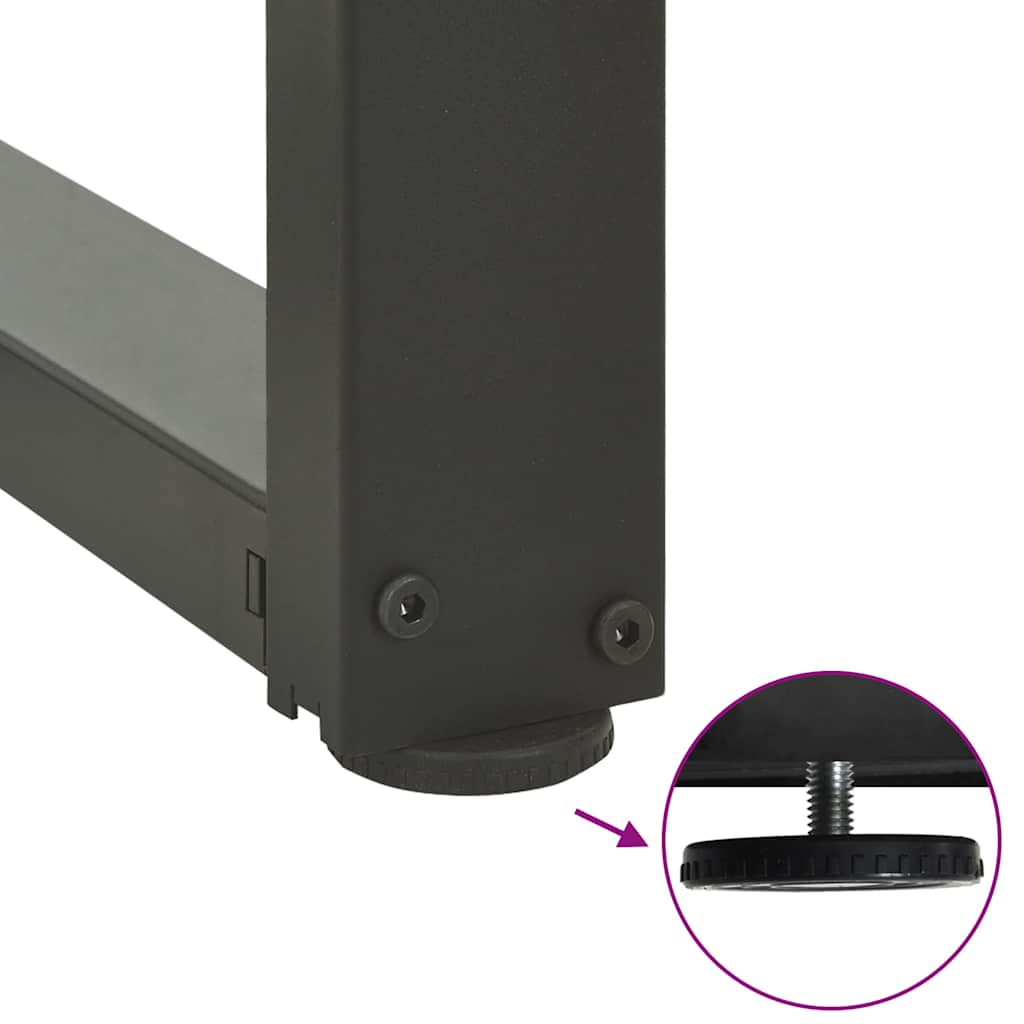 sofabordsben T-formet 2 stk. antracit 28x25x(42-43) cm stål