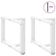 sofabordsben T-formet 2 stk. hvid 60x25x(42-43) cm stål