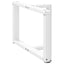sofabordsben T-formet 2 stk. hvid 60x25x(42-43) cm stål
