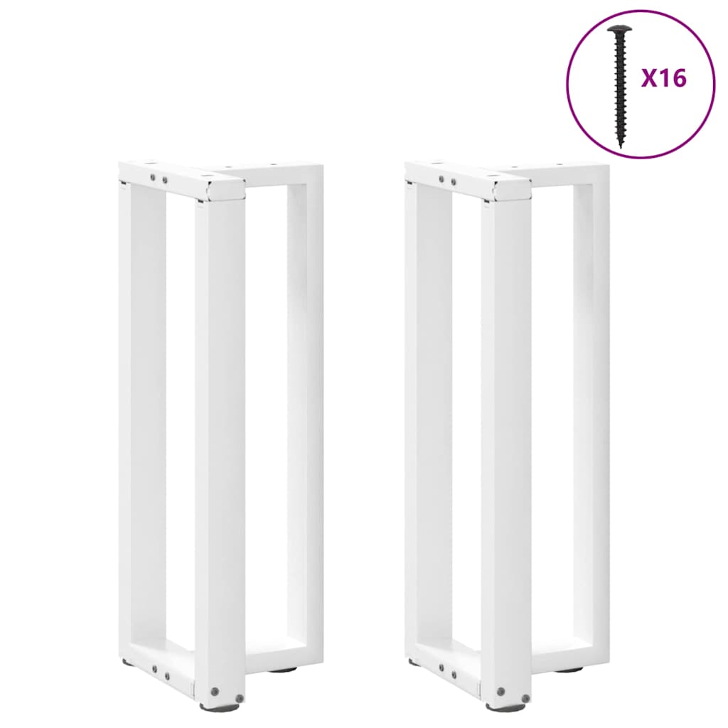 konsolbordben T-formet 2 stk. hvid 38x25x(72-73) cm stål