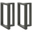 spisebordsben T-formet 2 stk. antracit 50x35x(72-73) cm stål