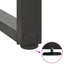 spisebordsben T-formet 2 stk. antracit 50x35x(72-73) cm stål