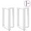 spisebordsben T-formet 2 stk. hvid 60x35x(72-73) cm stål