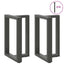 spisebordsben T-formet 2 stk. antracit 60x35x(72-73) cm stål
