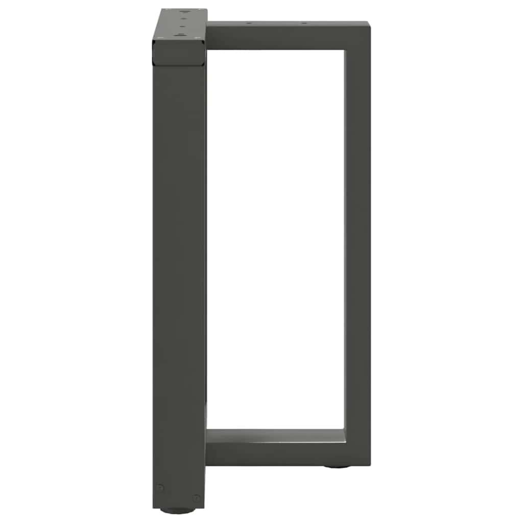 spisebordsben T-formet 2 stk. antracit 60x35x(72-73) cm stål