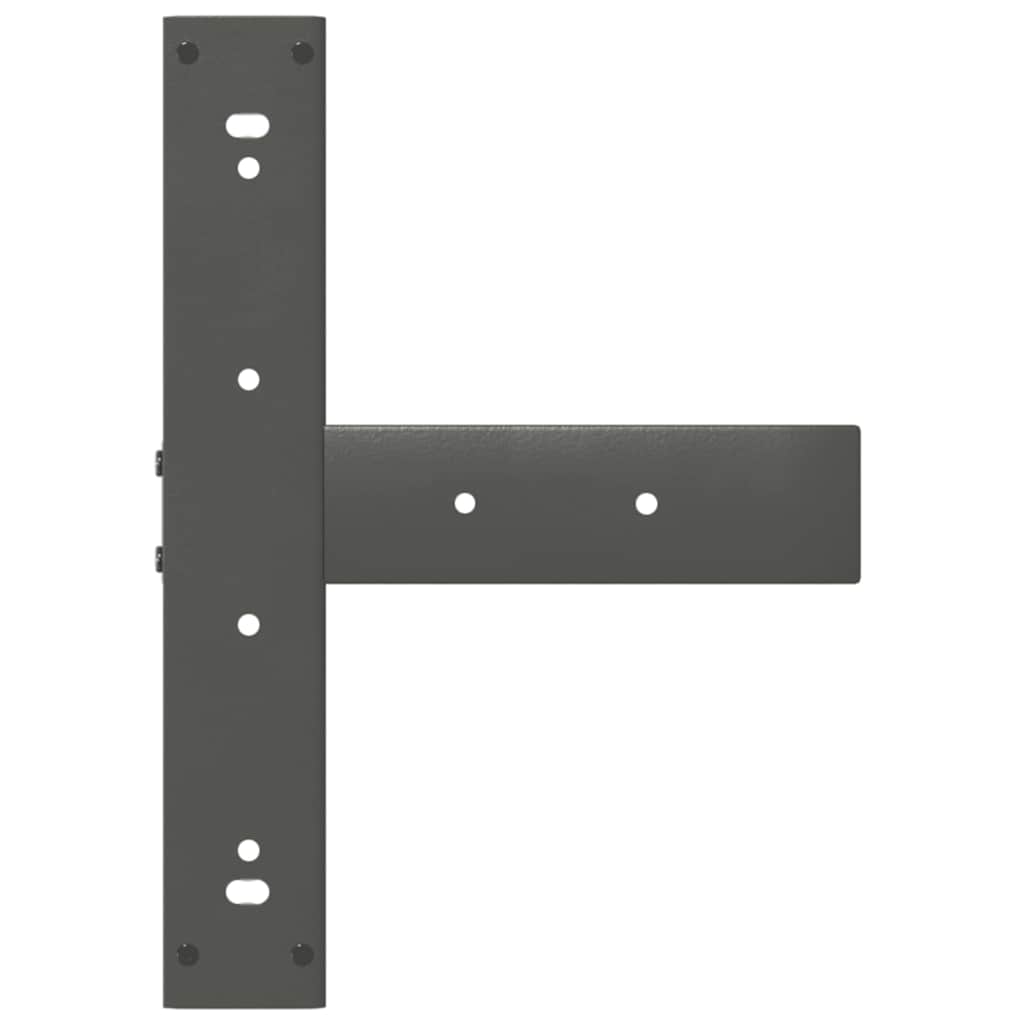 spisebordsben T-formet 2 stk. antracit 60x35x(72-73) cm stål