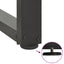spisebordsben T-formet 2 stk. antracit 60x35x(72-73) cm stål
