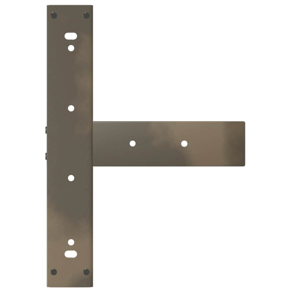 spisebordsben T-formet 2 stk. sort 60x35x(72-73) cm stål