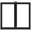 spisebordsben T-formet 2 stk. sort 70x35x(72-73) cm stål