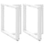 spisebordsben T-formet 2 stk. hvid 70x35x(72-73) cm stål