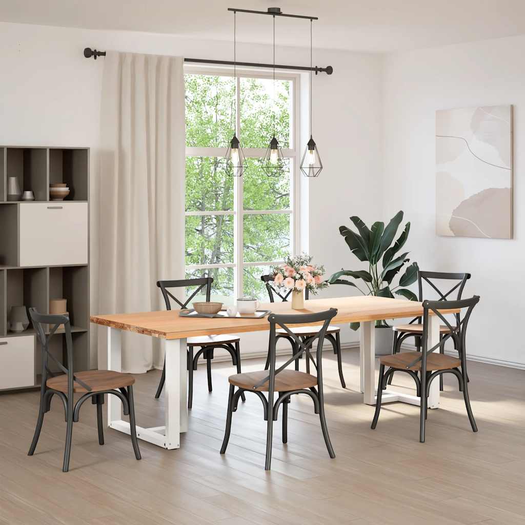 spisebordsben T-formet 2 stk. hvid 70x35x(72-73) cm stål