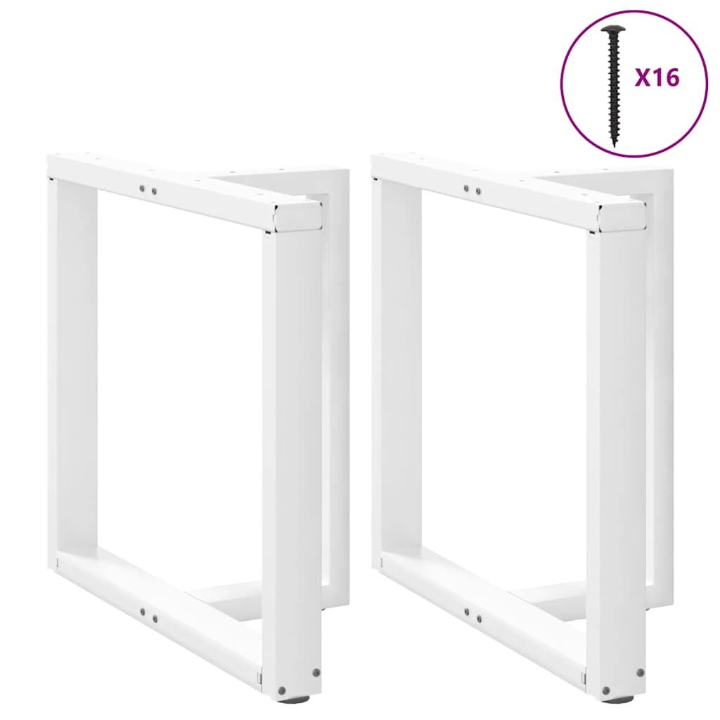 spisebordsben T-formet 2 stk. hvid 70x35x(72-73) cm stål