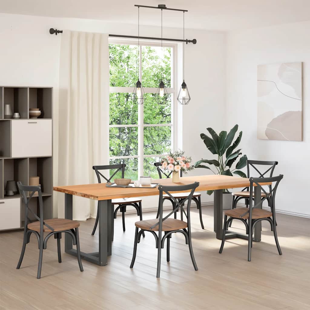 spisebordsben T-formet 2 stk. antracit 70x35x(72-73) cm stål