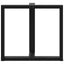spisebordsben T-formet 2 stk. sort 80x35x(72-73) cm stål