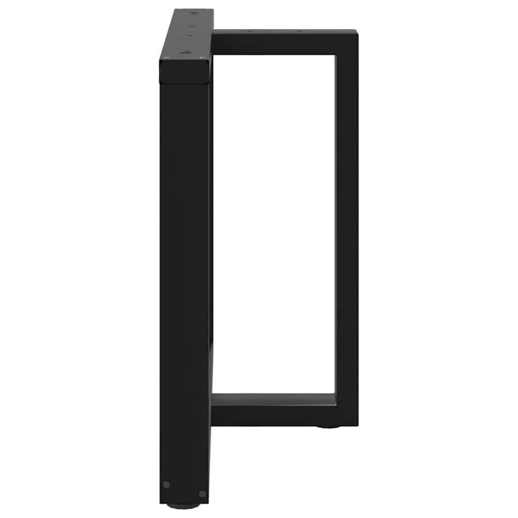 spisebordsben T-formet 2 stk. sort 100x35x(72-73) cm stål