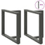 spisebordsben T-formet 2 stk. antracit 100x35x(72-73) cm stål