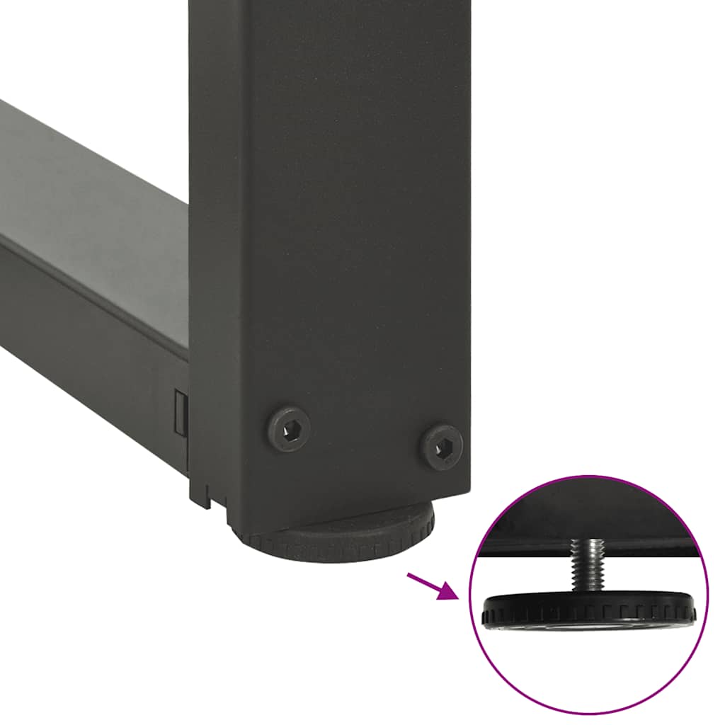 spisebordsben T-formet 2 stk. antracit 100x35x(72-73) cm stål