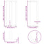 barbordsben T-formet 2 stk. sort 40x35x(90-91) cm stål