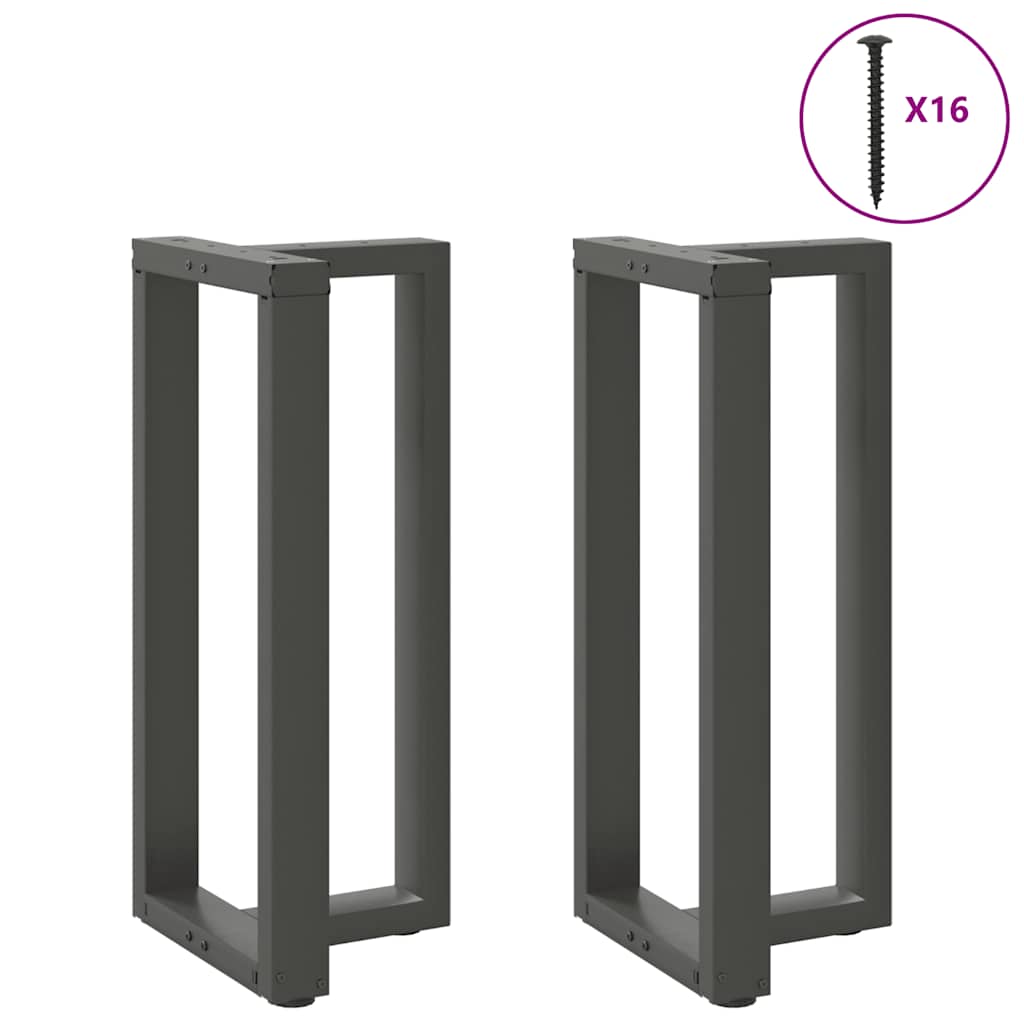 barbordsben T-formet 2 stk. antracit 40x35x(90-91) cm stål
