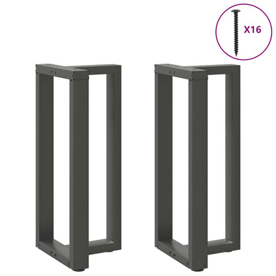 barbordsben T-formet 2 stk. antracit 40x35x(90-91) cm stål