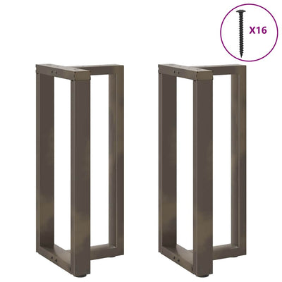 barbordsben T-formet 2 stk. sort 40x35x(90-91) cm stål