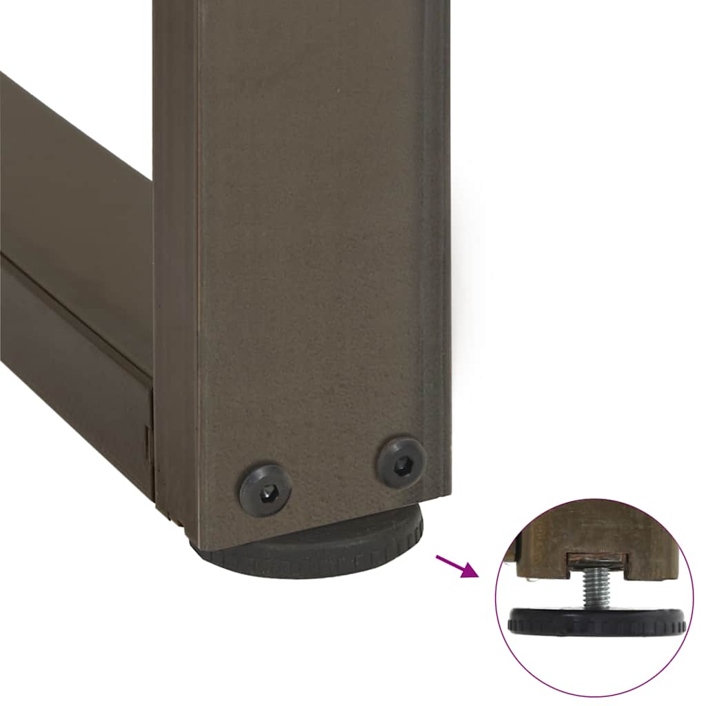 barbordsben T-formet 2 stk. sort 40x35x(90-91) cm stål