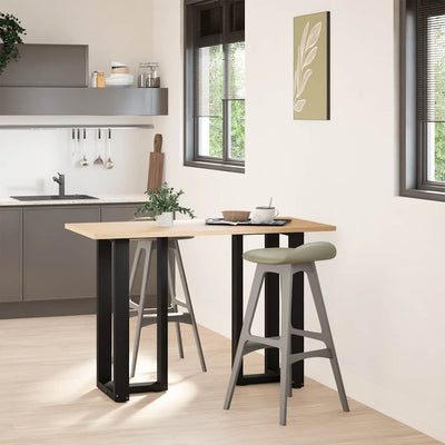 barbordsben T-formet 2 stk. sort 50x35x(90-91) cm stål