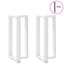 barbordsben T-formet 2 stk. hvid 50x35x(90-91) cm stål