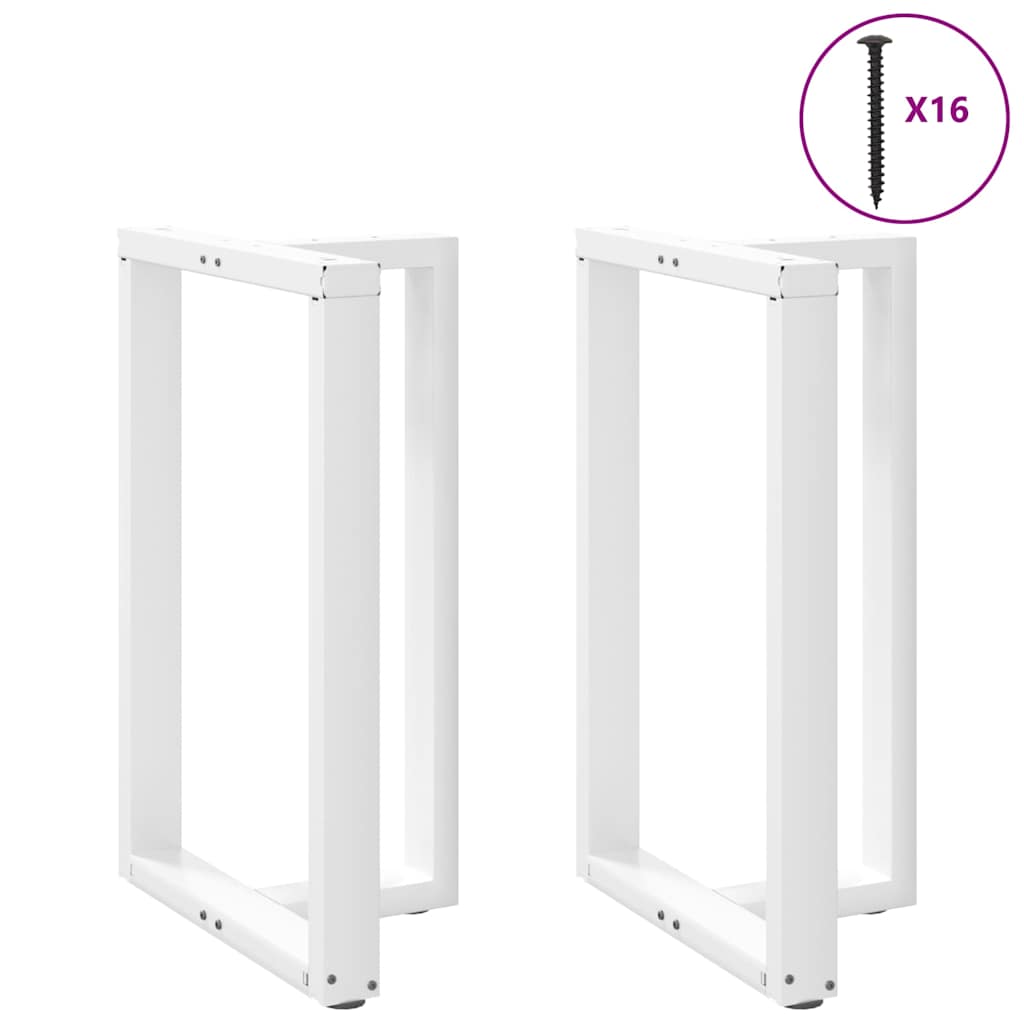 barbordsben T-formet 2 stk. hvid 60x35x(90-91) cm stål billede