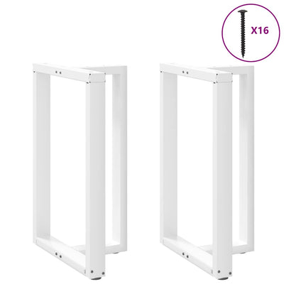 barbordsben T-formet 2 stk. hvid 60x35x(90-91) cm stål