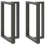 barbordsben T-formet 2 stk. antracit 60x35x(90-91) cm stål