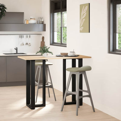 barbordsben T-formet 2 stk. sort 40x35x(100-101) cm stål