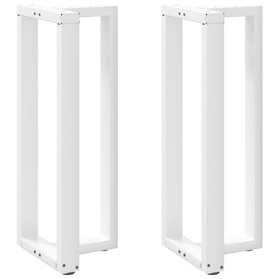 barbordsben T-formet 2 stk. hvid 40x35x(100-101) cm stål