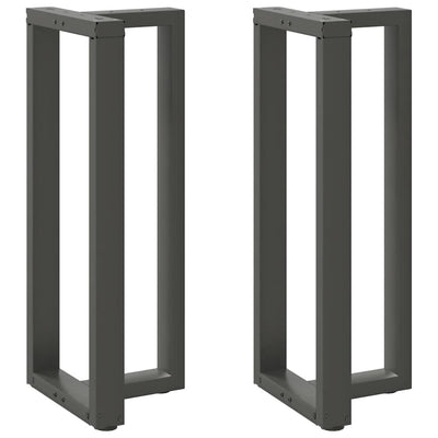 barbordsben T-formet 2 stk. antracit 40x35x(100-101) cm stål