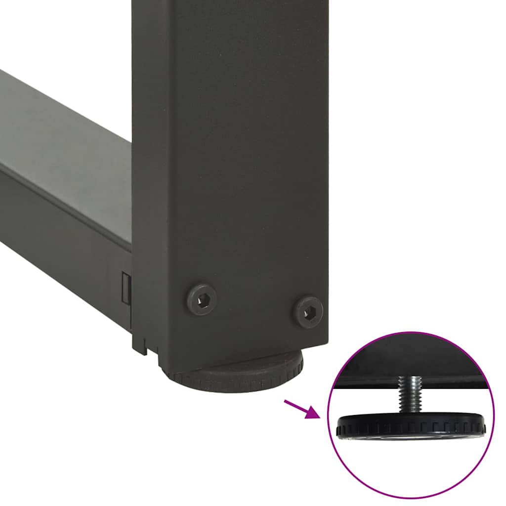 barbordsben T-formet 2 stk. antracit 40x35x(100-101) cm stål