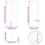 barbordsben T-formet 2 stk. sort 40x35x(100-101) cm stål