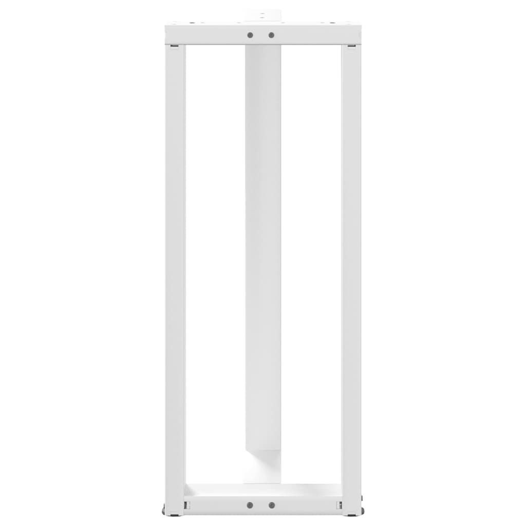 barbordsben T-formet 2 stk. hvid 50x35x(100-101) cm stål