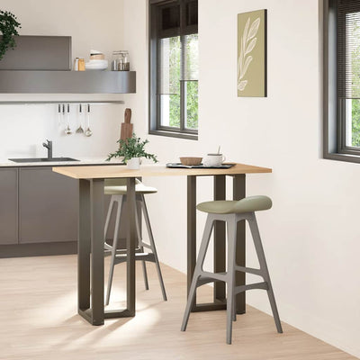 barbordsben T-formet 2 stk. sort 50x35x(100-101) cm stål
