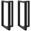 barbordsben T-formet 2 stk. sort 60x35x(100-101) cm stål