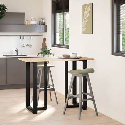 barbordsben T-formet 2 stk. sort 60x35x(100-101) cm stål
