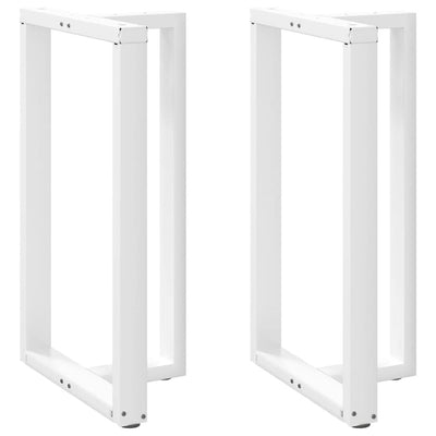 barbordsben T-formet 2 stk. hvid 60x35x(100-101) cm stål