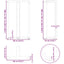barbordsben T-formet 2 stk. antracit 60x35x(100-101) cm stål