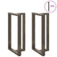barbordsben T-formet 2 stk. sort 60x35x(100-101) cm stål